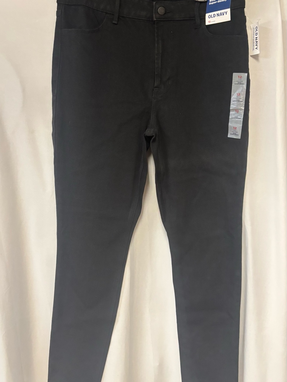 Old Navy High-Rise Wow Super-Skinny Jeans Black Jeans Waist 12 Short